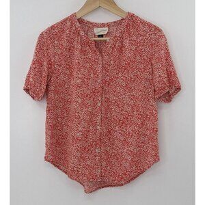 Universal Thread Microfloral‎ Button Front Blouse Size XS Cottagecore Career